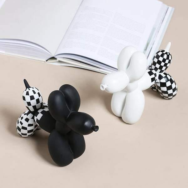 PuppyPop - Checkered Balloon Animal Hunde | Dekoratives Highlight | Moderne Kunst Deko