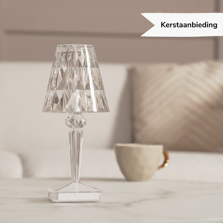 LuxeCrystal Premium LED Tischlampe | Kabellos | Dimmbare Kristallbeleuchtung | Stimmungslicht & Dekoration