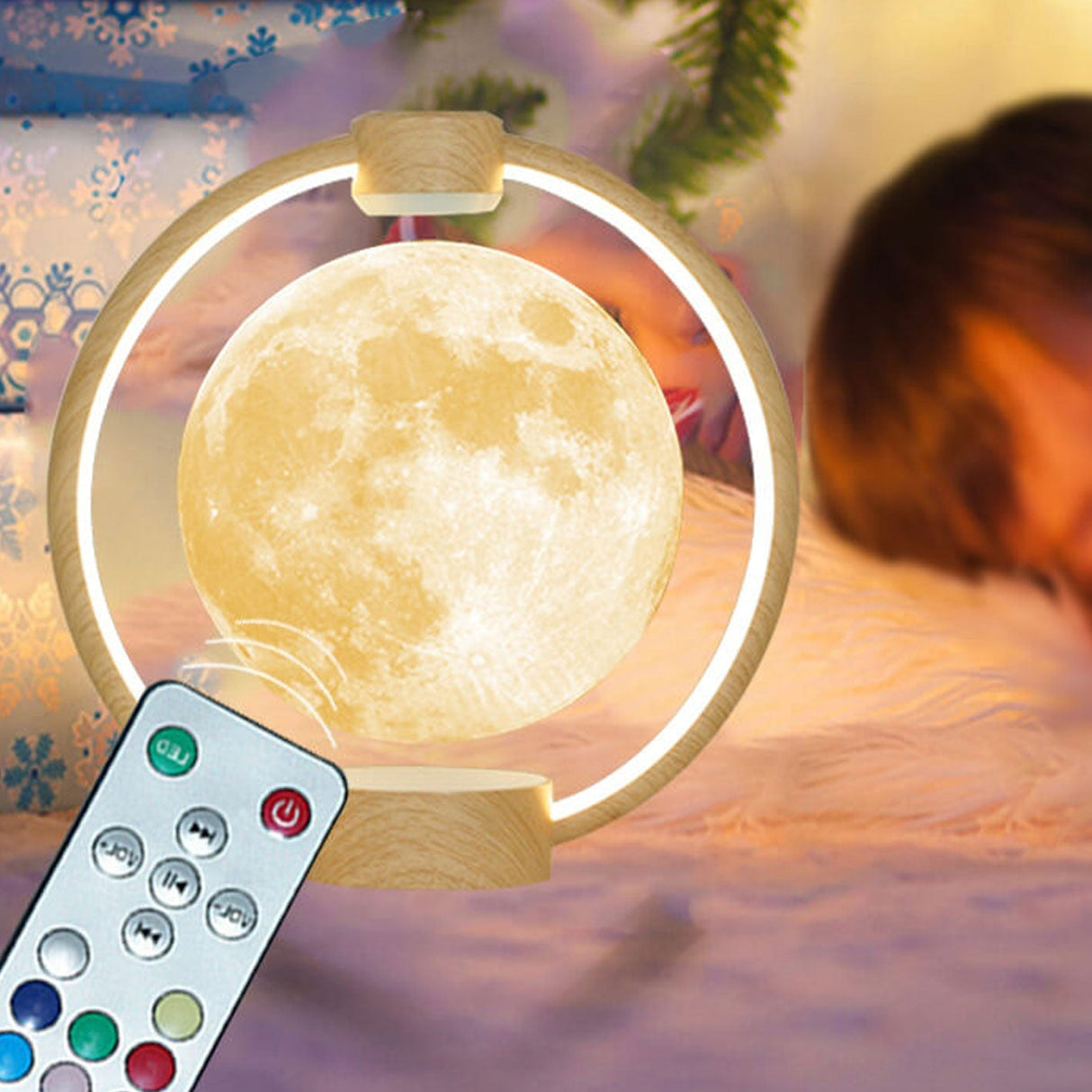 LunarMagix LED Schreibtischlampe | Maglev Mond-Design | Farbwechsel-Nachtlicht | Dekorative Beleuchtung