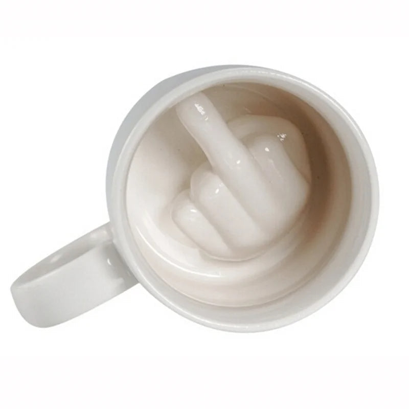 Mugster Mittelfinger Keramikbecher | Lustige Geschenkidee | Hochwertige Tasse | Büro & Zuhause