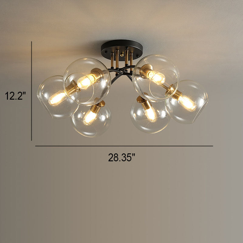 AstraLuxe Glas-Deckenleuchte | Luxus Design | 4/6/8 Lichter | Modern & Elegante Beleuchtung für Ihr Zuhause