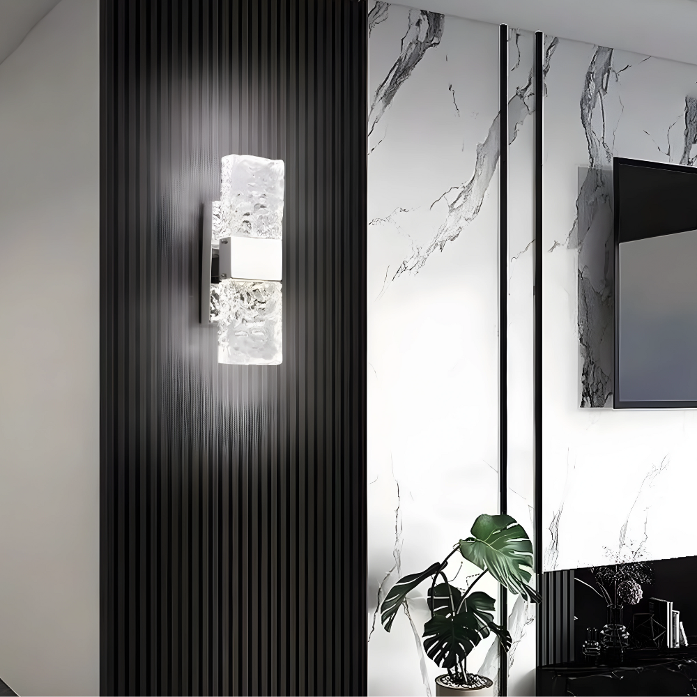 GlaciaLuxe LED Wandleuchte | Kristalldesign | Elegante Beleuchtung | Modern & Luxuriös