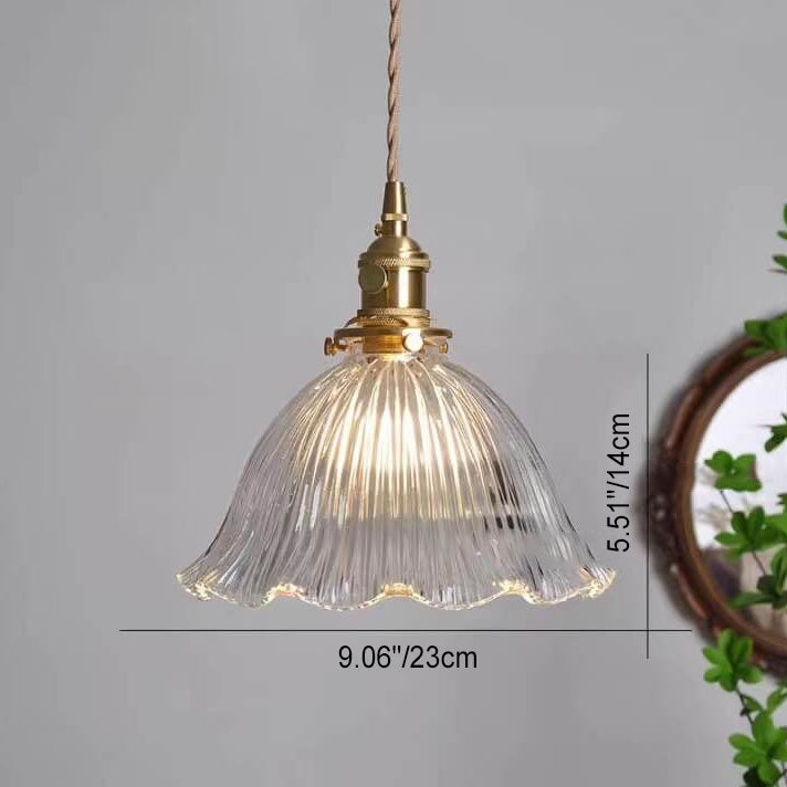 OrnaLite Nordic Pendelleuchte | Kupfer & Walnussholz | Blütendesign | Minimalistischer Stil