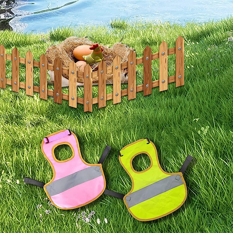CluckSecure Verstellbarer Hühnergurt & Reflexweste | Sicherheit & Komfort für Hühner | Haustierzubehör