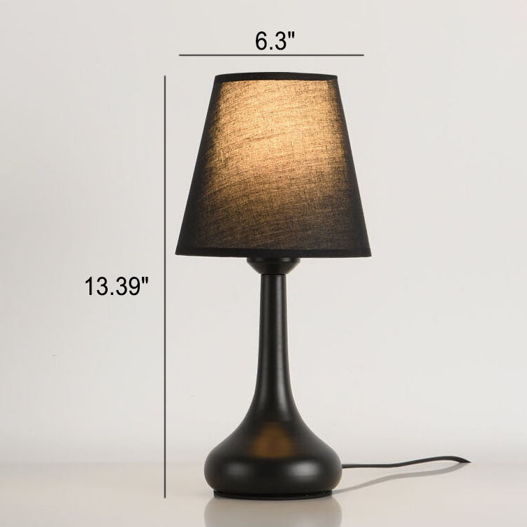 NoctaLoom Nordic Tischlampe | Vintage Design | Stoffschirm & Eisenbasis | Touch-Schalter