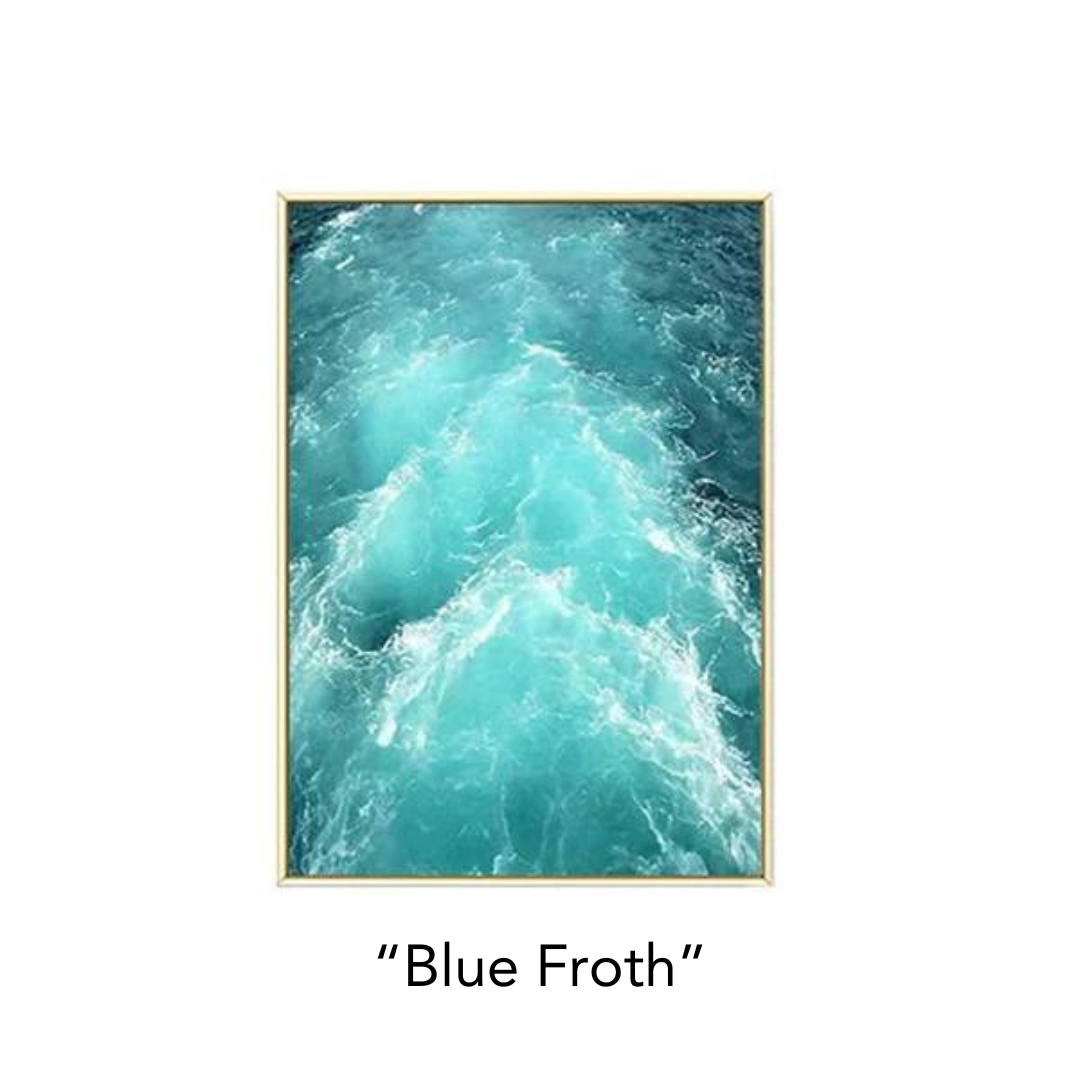 WaveCanvas Küstenwellen Leinwanddruck | Blaues Ozeanmotiv | Wandkunst für Zuhause & Büro