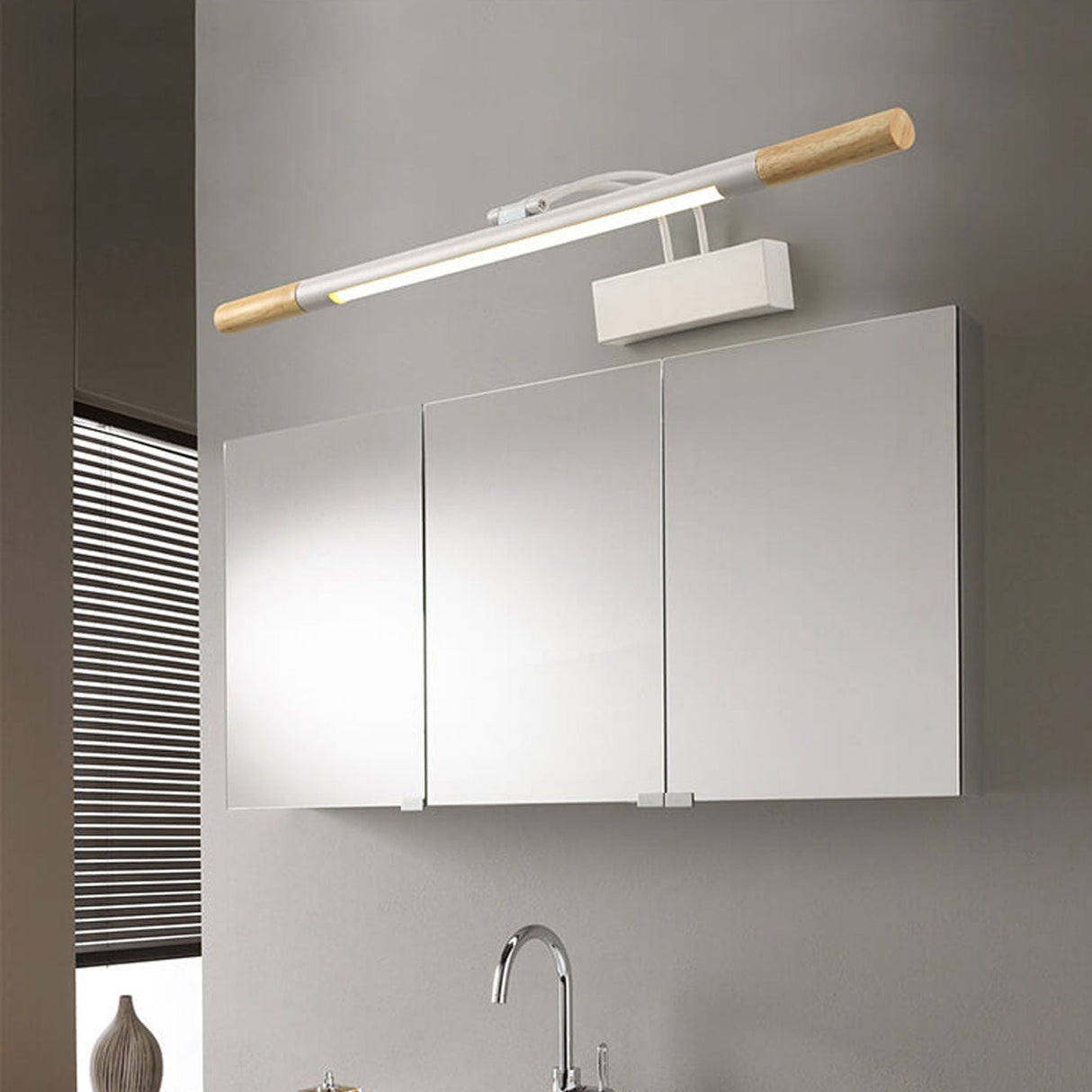 Arkluma Nordic LED Wandleuchte | Massivholz | Geschwungener Arm | Warmes oder Weißes Licht