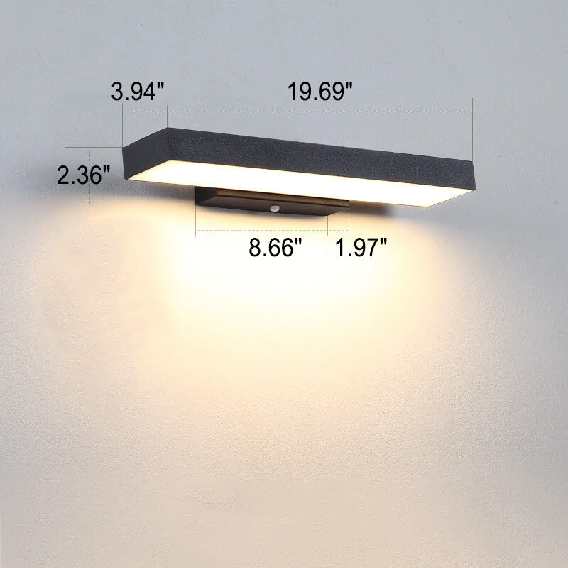 FlatLight Moderne LED Außenwandleuchte | Minimalistisches Design | Rechteckig & Wasserdicht | Mit Sensoroption