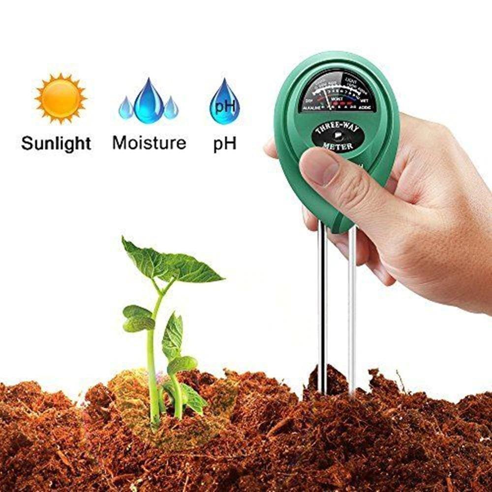 SoilSense 3-in-1 Bodenmessgerät | Feuchtigkeits-, Licht- und pH-Tester | Batterielos für Garten und Pflanzen