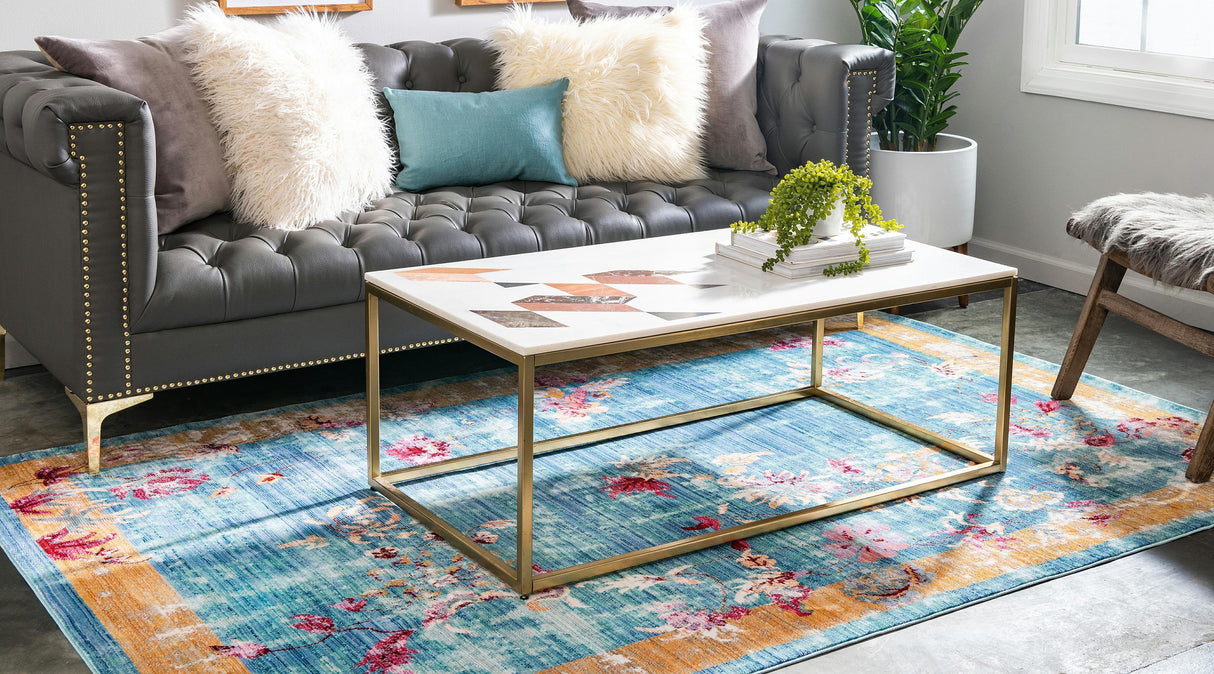 Floravana Vintage Teppich mit Blumenmuster | Eleganter Stil | Weich & Strapazierfähig | Perfekt für Wohnzimmer & Schlafzimmer