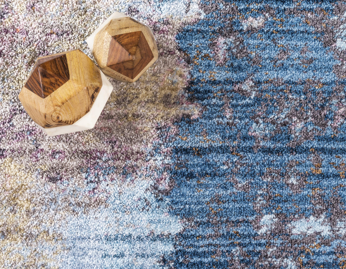 BlueHaven Eleganz Teppich | Moderne Blau-Grau Area Rug | Rechteckig & Rund