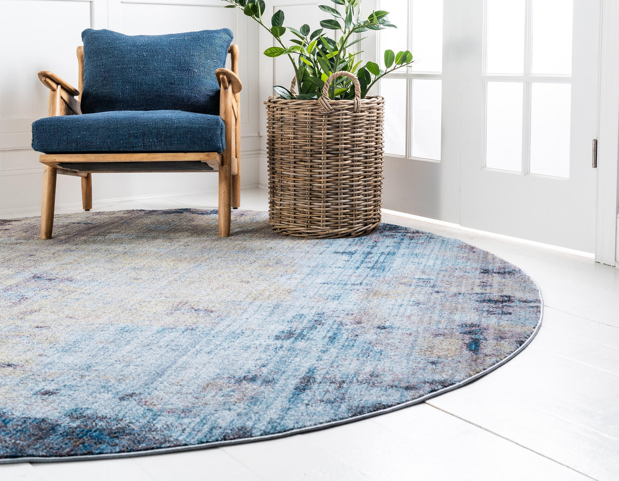 BlueHaven Eleganz Teppich | Moderne Blau-Grau Area Rug | Rechteckig & Rund