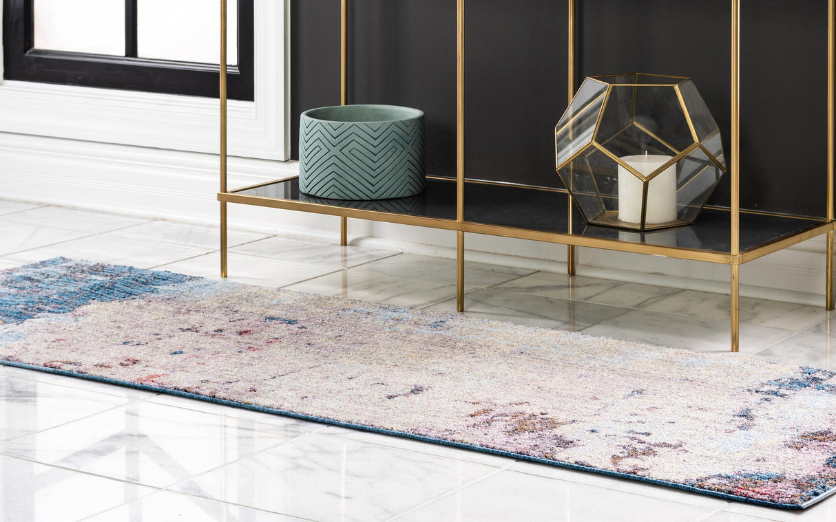 BlueHaven Eleganz Teppich | Moderne Blau-Grau Area Rug | Rechteckig & Rund