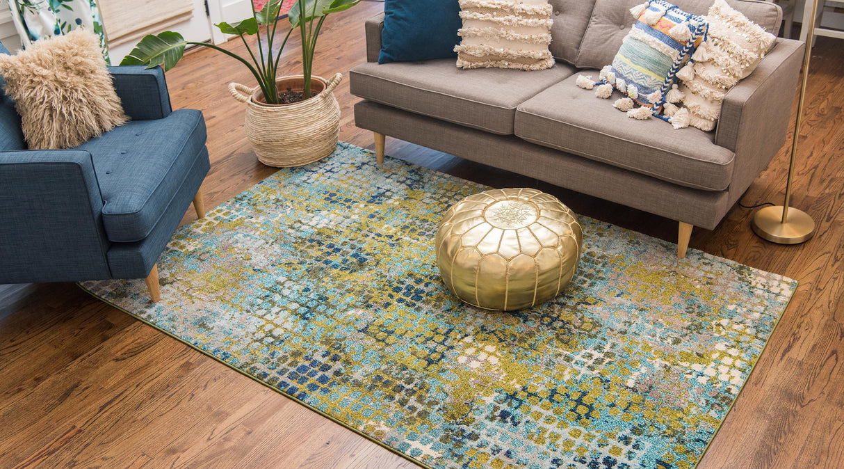 Orbira Moderner Teppich mit Kreisdesign | Elegante Wohnraumdeko | Weich & Pflegeleicht