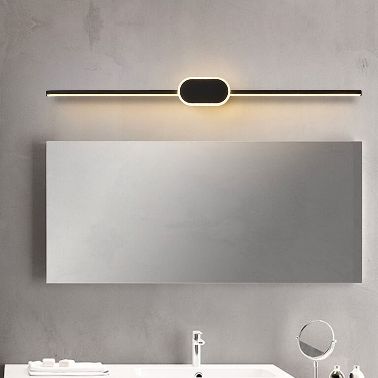 NovaBeam LED Wandleuchte | Minimalistisches Design | Ovaler Sockel | Dimmbar | Badezimmer- & Wohnbeleuchtung