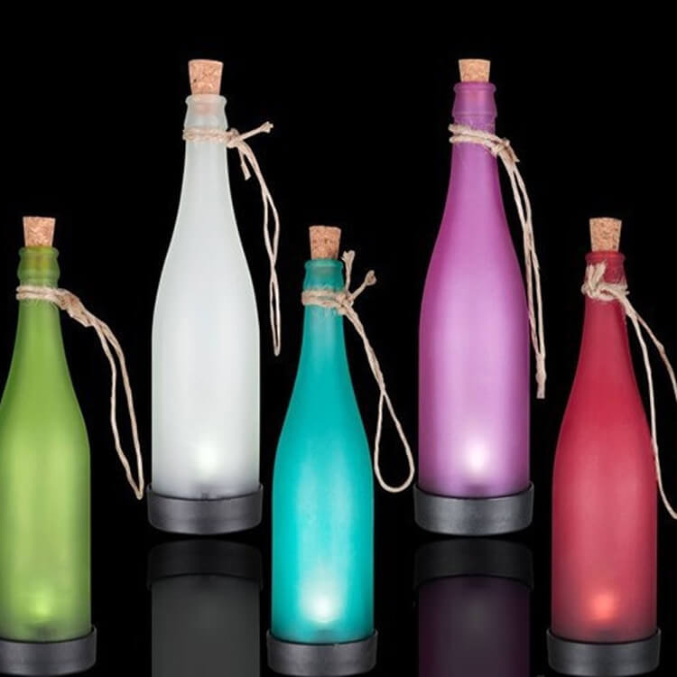 LuminoBottle LED Lichter | 5-teiliges Solar-Set | Flaschenlichter für Outdoor-Deko | Hängende Beleuchtung