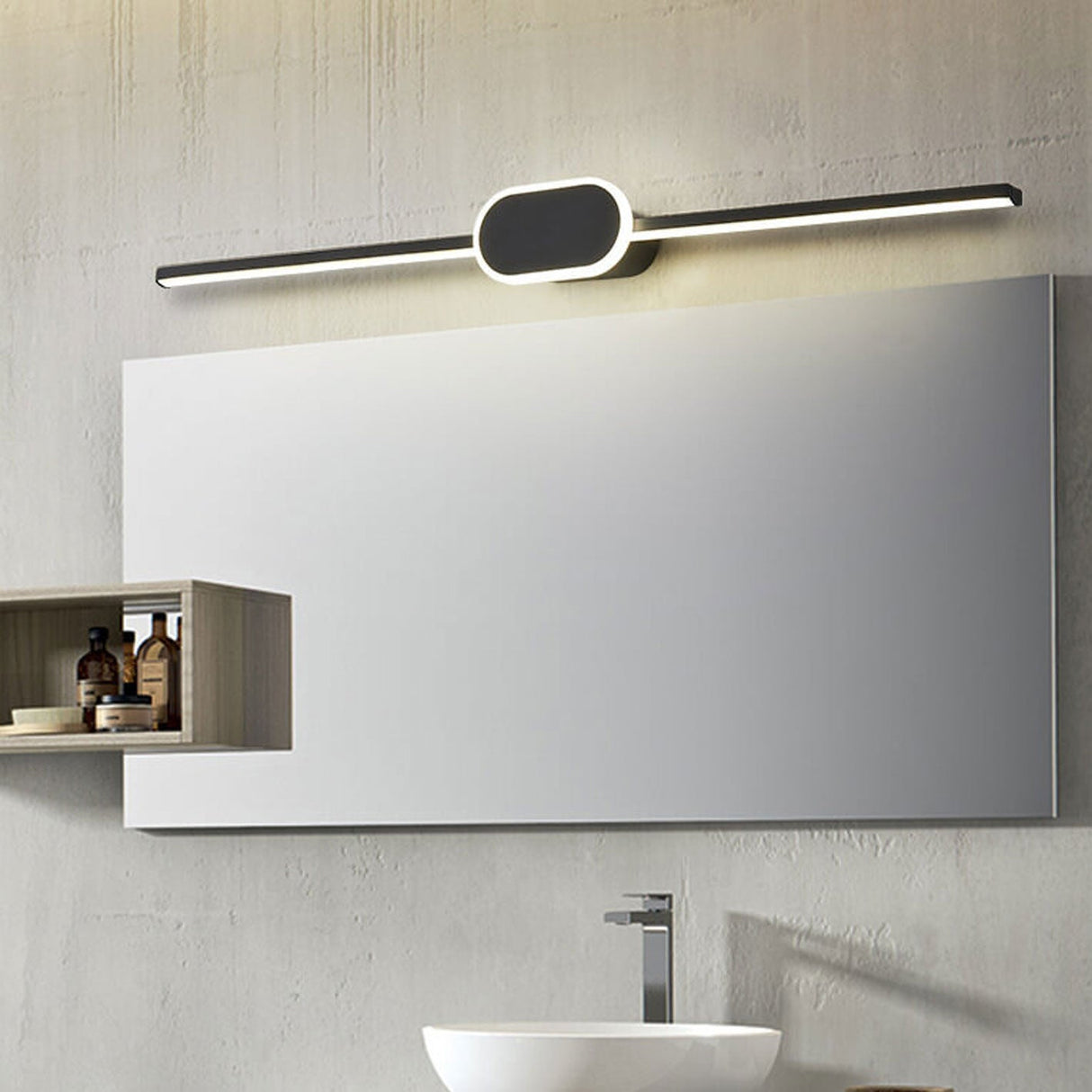 NovaBeam LED Wandleuchte | Minimalistisches Design | Ovaler Sockel | Dimmbar | Badezimmer- & Wohnbeleuchtung