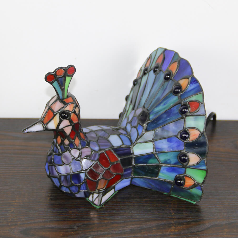 GlasVivo Tiermotive Tischlampe | Buntglas | Kreative Tiffany Deko | LED 1-Flammig