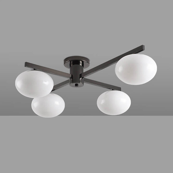 Elyrion AuraGlow Deckenleuchte | Nordisches Design | Glas & Metall | 3/4/5 Leuchten | Semi-Flush