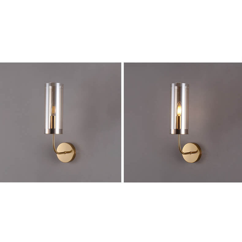 AstraGlas | Glas-Eisen Wandleuchte | 1- oder 2-flammig | Cognac & Hellblau