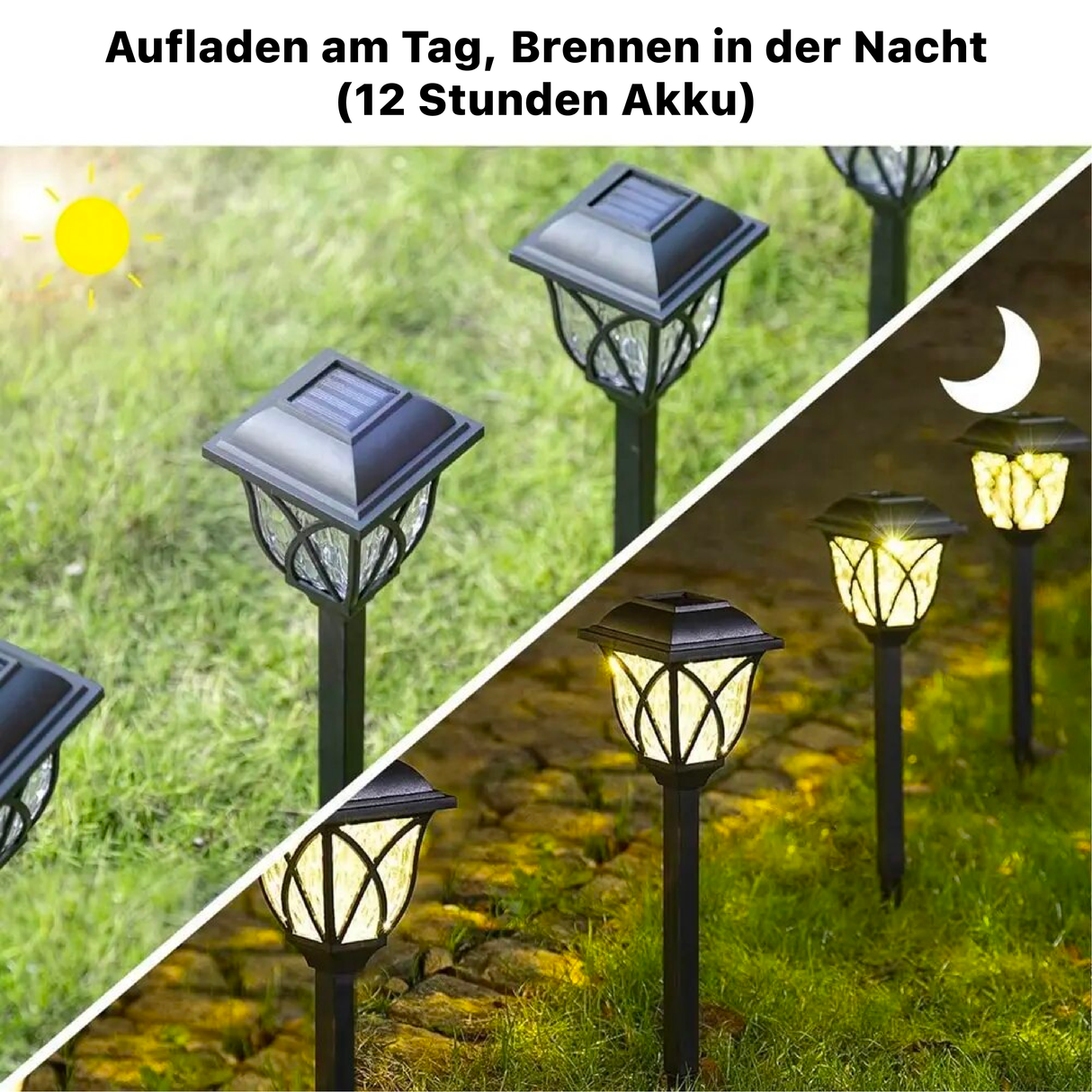 EcoShine Solarbetriebene Gartenlampe | LED Beleuchtung | Wasserdicht | Energieeffizient