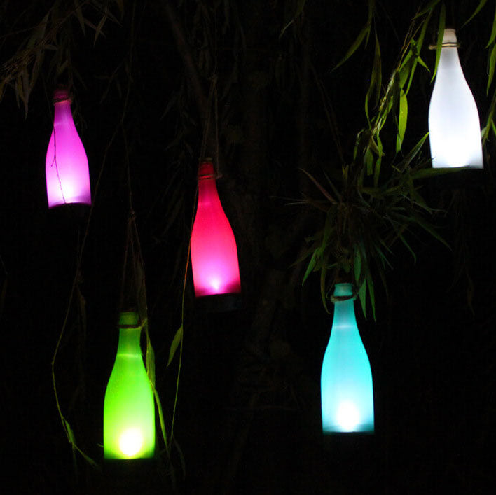 LuminoBottle LED Lichter | 5-teiliges Solar-Set | Flaschenlichter für Outdoor-Deko | Hängende Beleuchtung