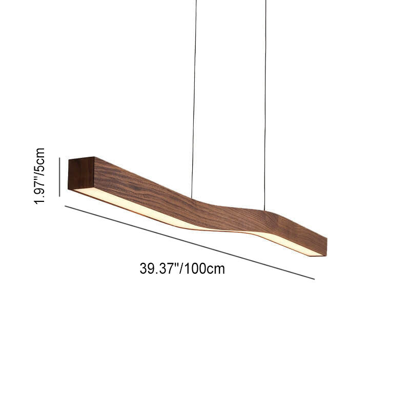 ZenWave Japanisches Wabi-Sabi LED Pendellicht | Holzoptik | Inselleuchte | Warmes Ambientelicht