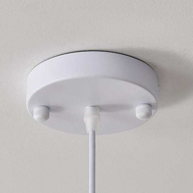 AetherLume Pendelleuchte im skandinavischen Stil | Runder Schirm aus Eisen, Acryl & Stoff | 4/5 Lichter | Für Wohnzimmer