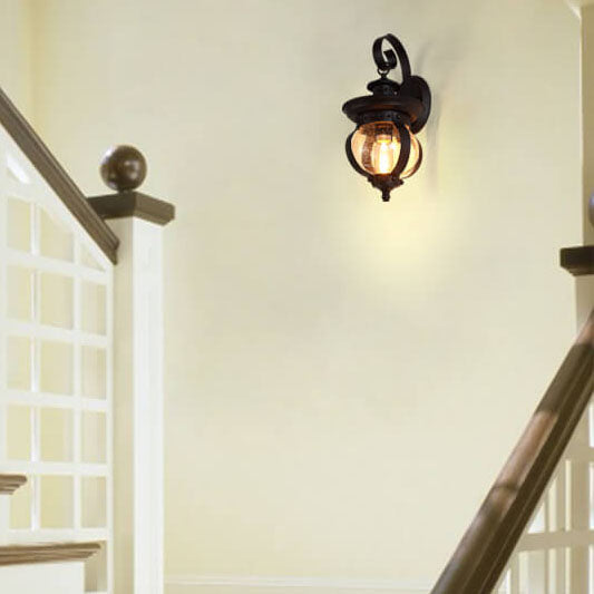 JarvaLume Außenwandleuchte | Europäisches Retro-Design | Eisen & Glas | 1-Licht Wasserdicht