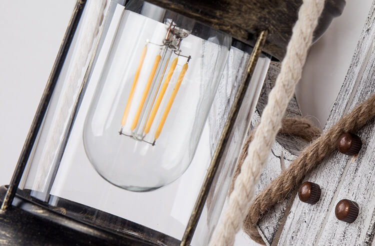 Nautica Vintage Anker Wandleuchte | Industrieller Stil | Solides Holz | Einflammige Lampe | Dekorative Beleuchtung für Zuhause