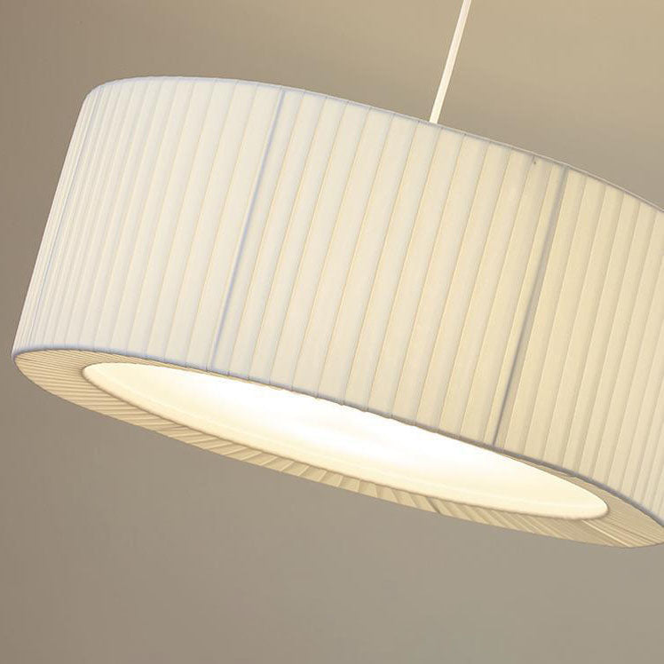 AetherLume Pendelleuchte im skandinavischen Stil | Runder Schirm aus Eisen, Acryl & Stoff | 4/5 Lichter | Für Wohnzimmer