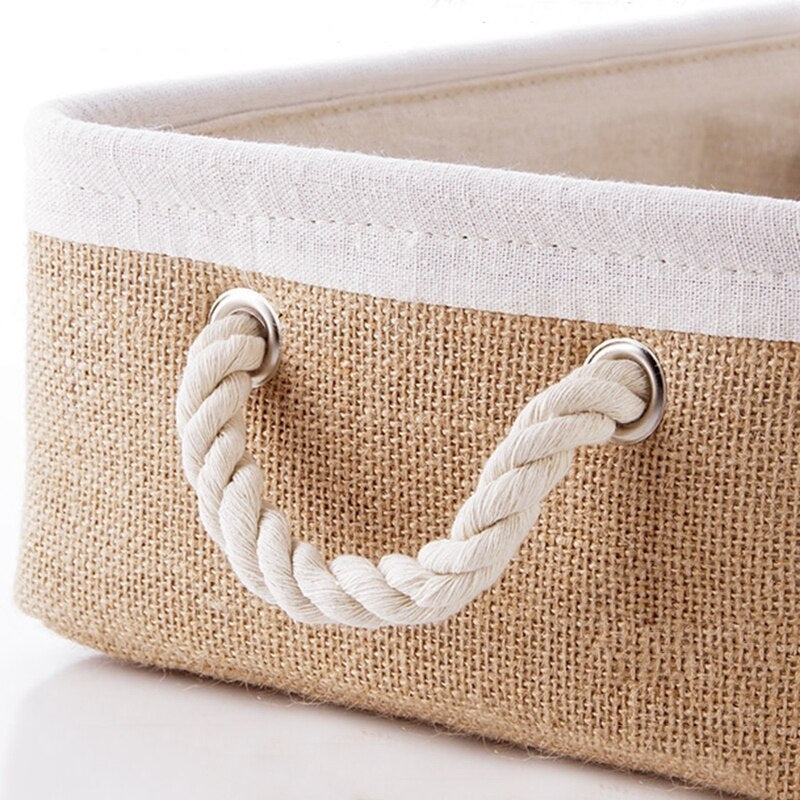RosaLinen Französische Jute-Aufbewahrungskörbe | Elegante Lagerlösungen | Perfekt für Zuhause und Büro