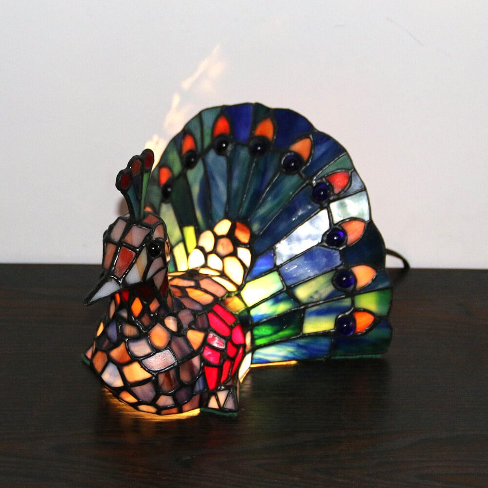 GlasVivo Tiermotive Tischlampe | Buntglas | Kreative Tiffany Deko | LED 1-Flammig