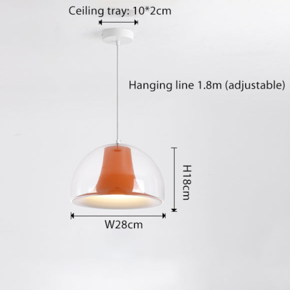 Glasya Halbkreisförmige Quallen Glas Pendelleuchte | Elegante Beleuchtung | Modernes Design | Deko für Zuhause