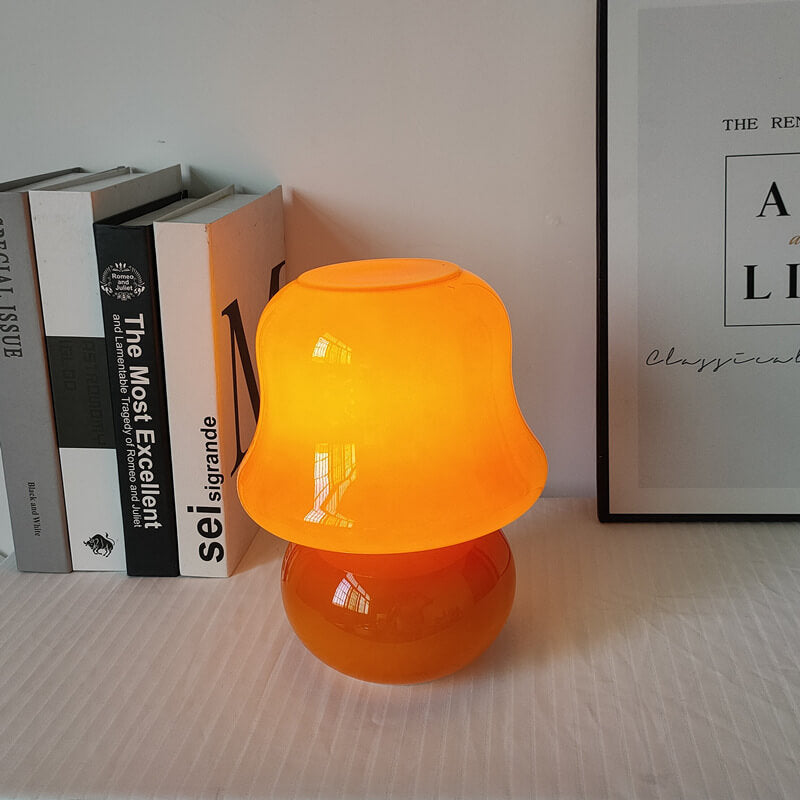 MushLume Glas Tischlampe | Französisches Design | Handgefertigt | Pilzform | Deko & Beleuchtung
