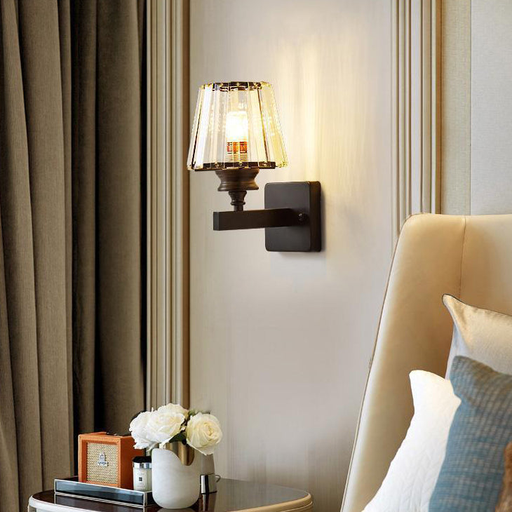 RadiantVell Wandlampe im modernen Minimalismus | Ovaler Kristall-Zylinder | 1 Licht | Elegantes Design für Schlafzimmer & Wohnzimmer