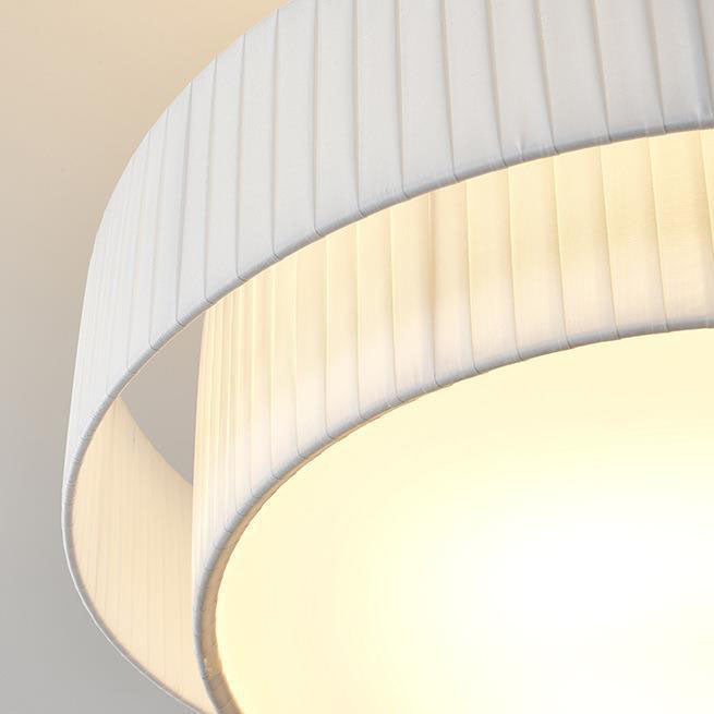 AetherLume Pendelleuchte im skandinavischen Stil | Runder Schirm aus Eisen, Acryl & Stoff | 4/5 Lichter | Für Wohnzimmer