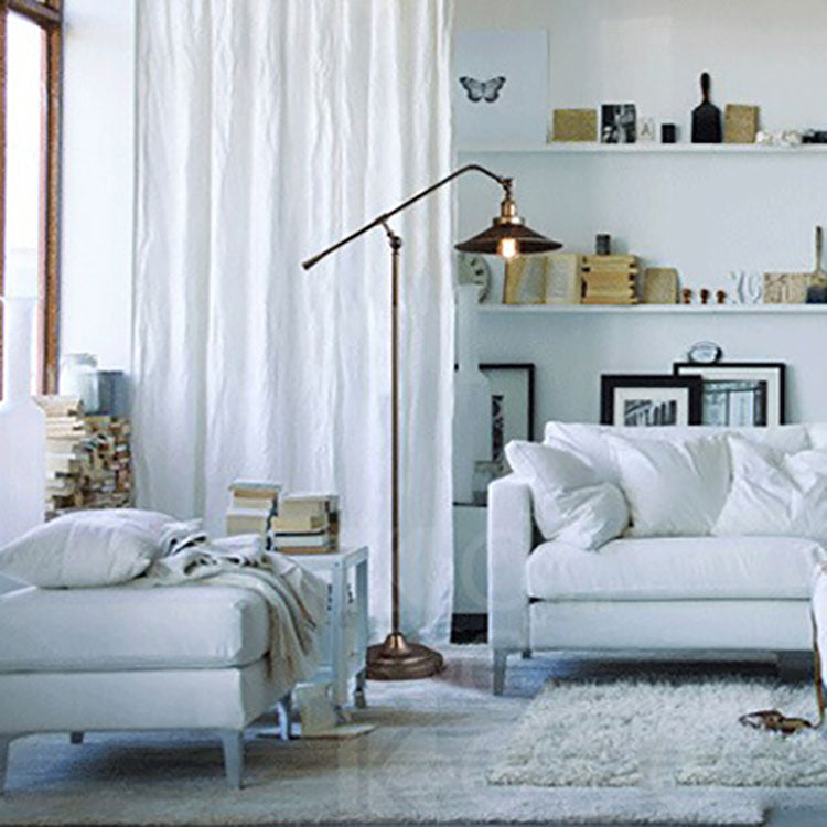 IronLoom Stehlampe mit langem Arm | Zylindrischer Lampenschirm | Industrielles Design für Schlafzimmer & Wohnzimmer