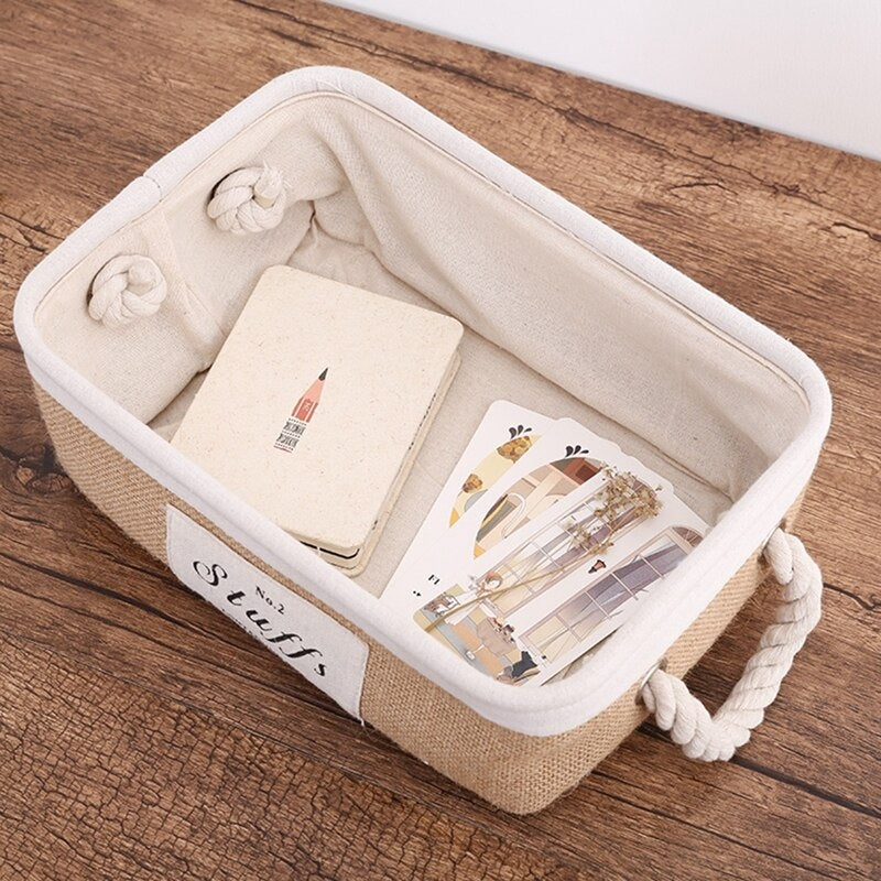 RosaLinen Französische Jute-Aufbewahrungskörbe | Elegante Lagerlösungen | Perfekt für Zuhause und Büro