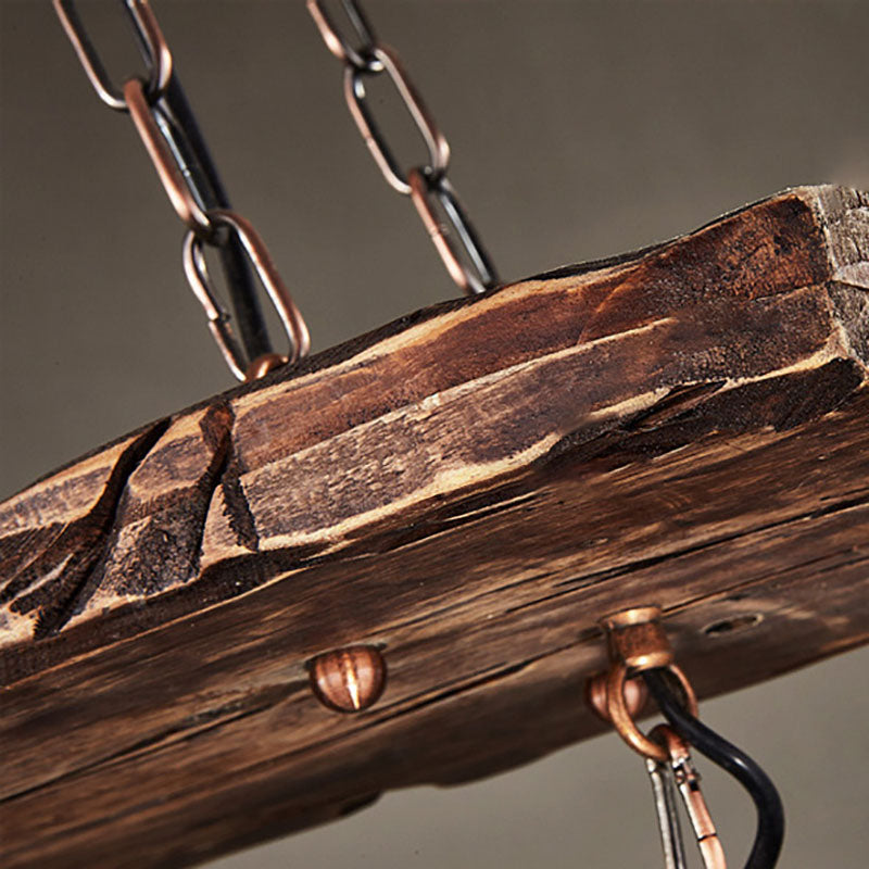 Farmora Kronleuchter | Traditionelles Bauernhaus-Design | Holz & Eisen | 3-flammige Beleuchtung für Esszimmer