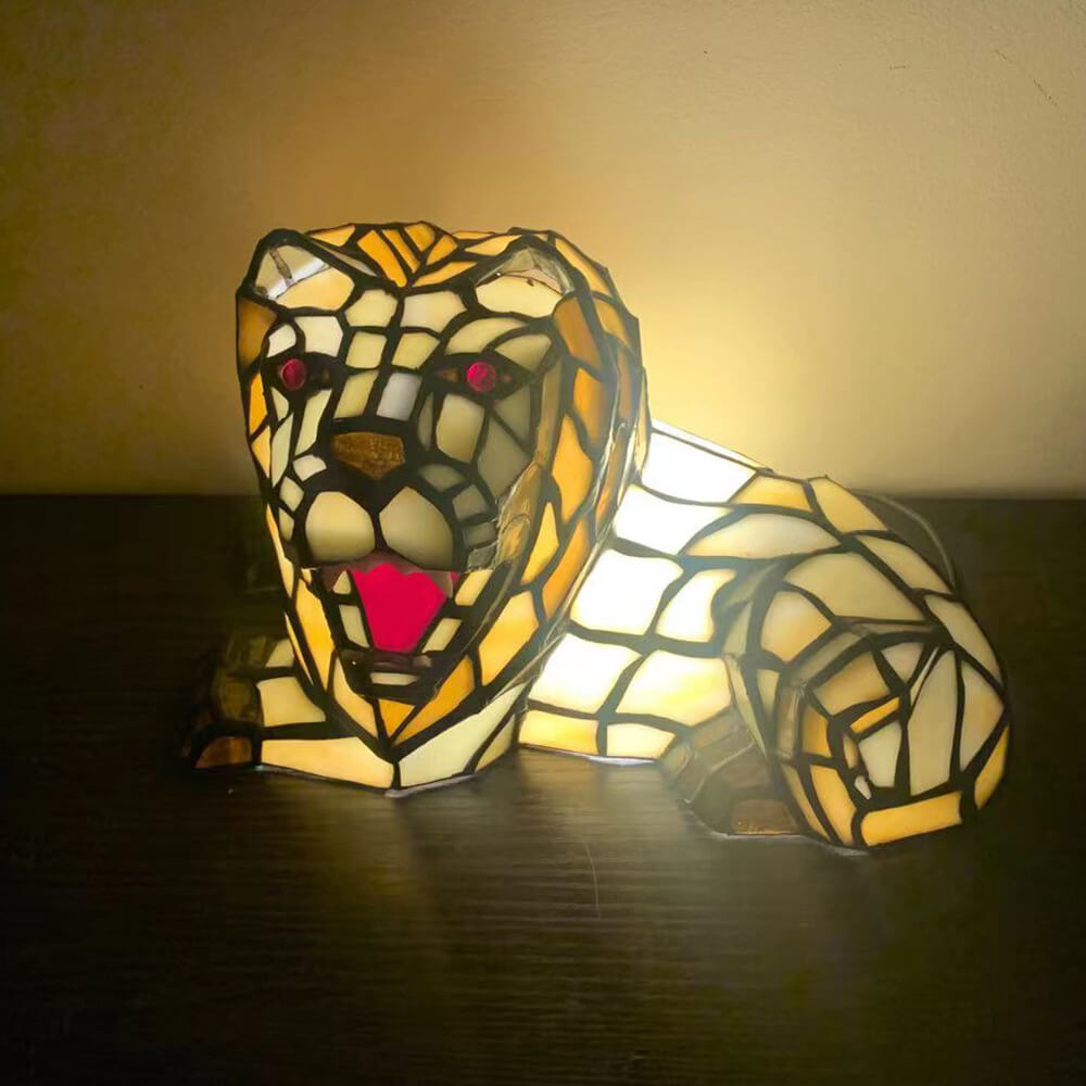 GlasVivo Tiermotive Tischlampe | Buntglas | Kreative Tiffany Deko | LED 1-Flammig