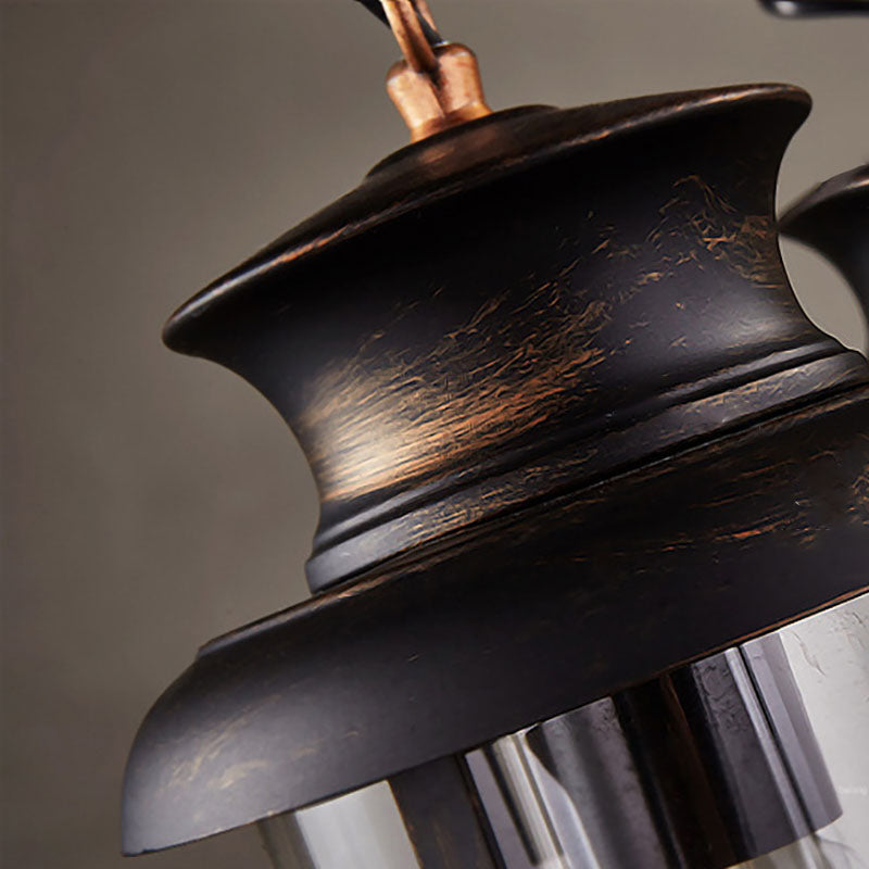 Farmora Kronleuchter | Traditionelles Bauernhaus-Design | Holz & Eisen | 3-flammige Beleuchtung für Esszimmer