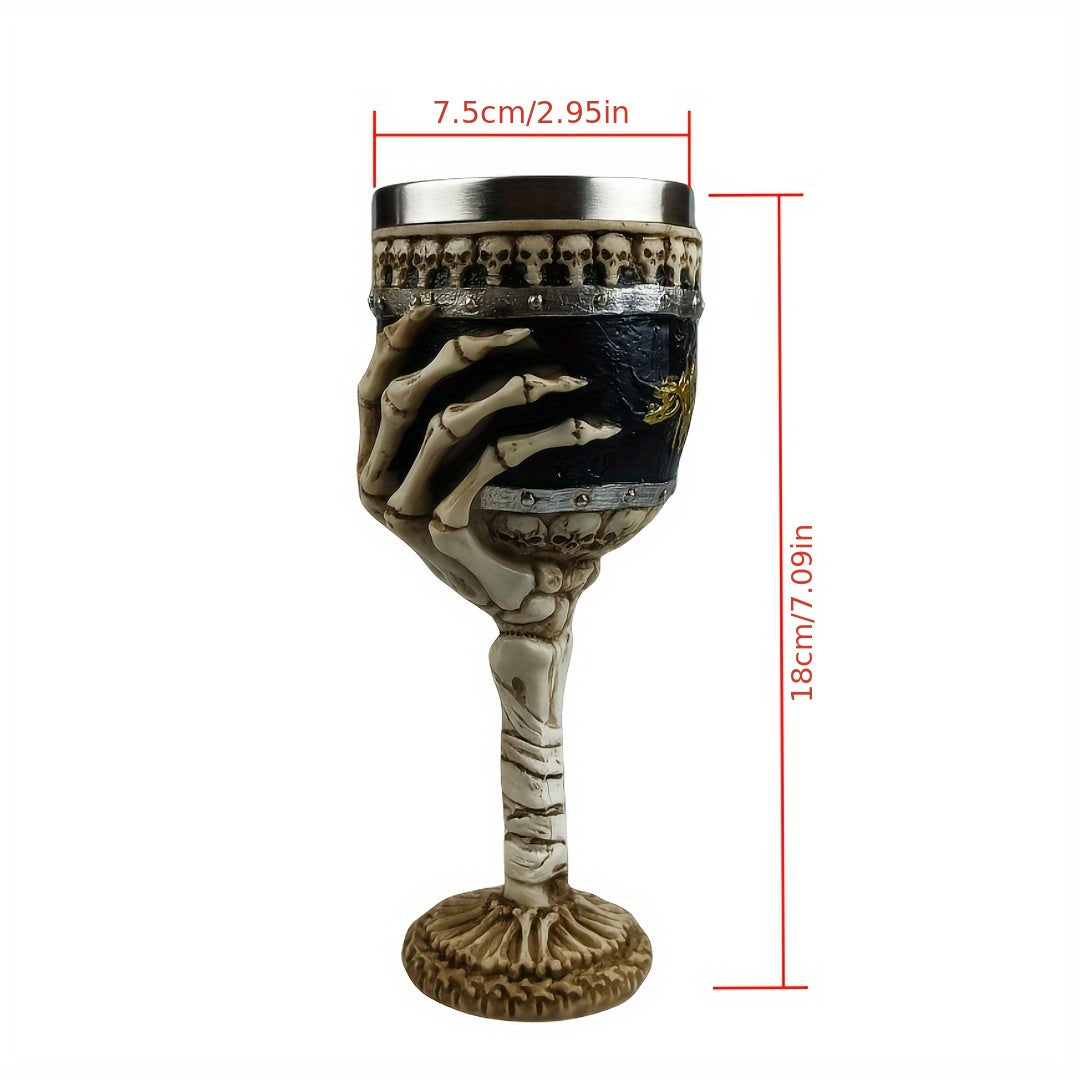 SkullGoblet Gothic Design Weinkelch | Skelett-Handgriff | 200ml Kapazität