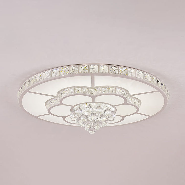 Crystalum Luxe LED Deckenleuchte | Moderner Kristall-Flush Mount | Dimmbare Luxusbeleuchtung