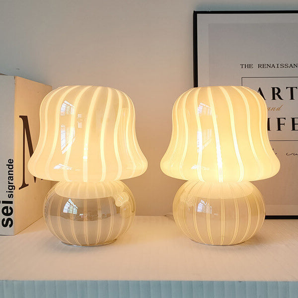 MushLume Glas Tischlampe | Französisches Design | Handgefertigt | Pilzform | Deko & Beleuchtung