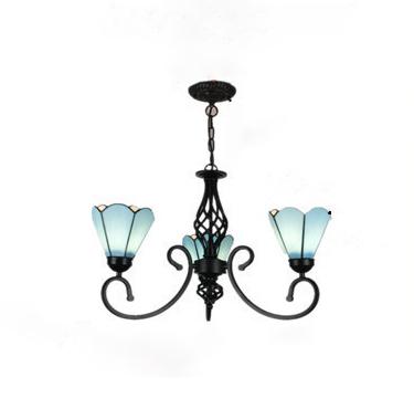 TiffanyGrande Kronleuchter | Europäisches Tiffany-Design | 3/5/6/8-Licht Hängelampe | Elegante Beleuchtung für Wohnräume