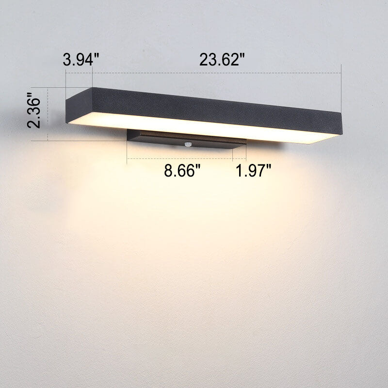 FlatLight Moderne LED Außenwandleuchte | Minimalistisches Design | Rechteckig & Wasserdicht | Mit Sensoroption