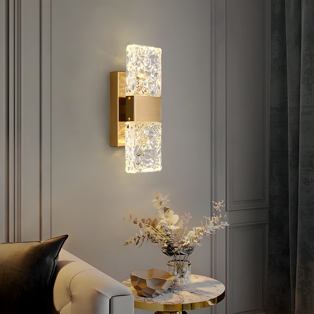 GlaciaLuxe LED Wandleuchte | Kristalldesign | Elegante Beleuchtung | Modern & Luxuriös