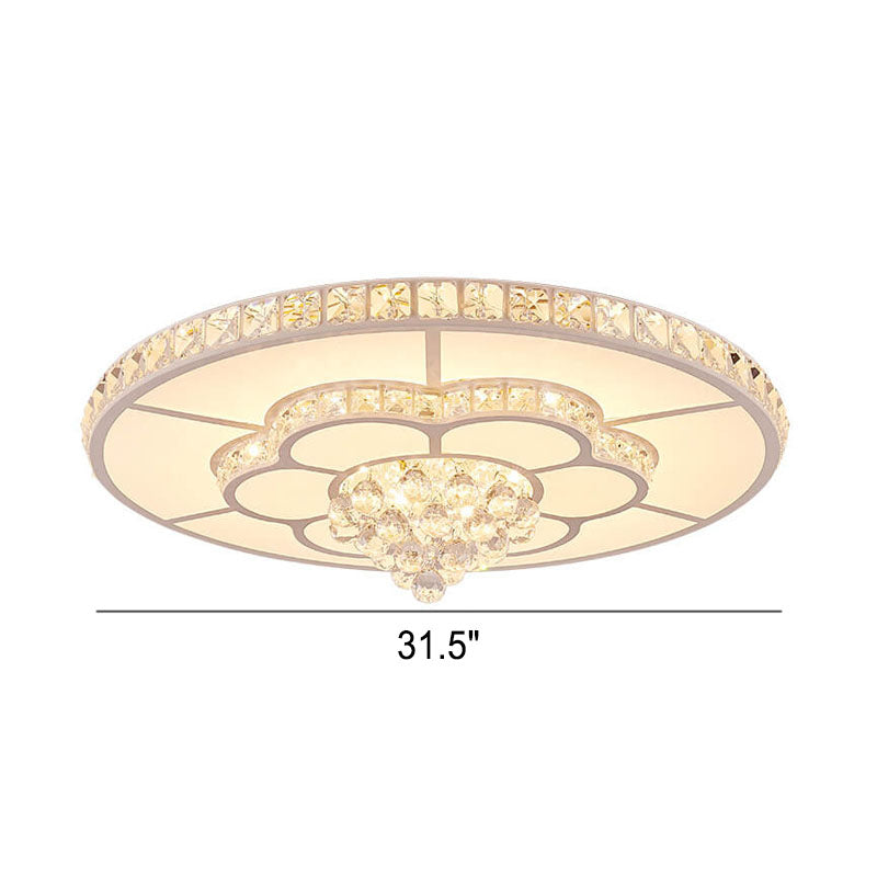 Crystalum Luxe LED Deckenleuchte | Moderner Kristall-Flush Mount | Dimmbare Luxusbeleuchtung