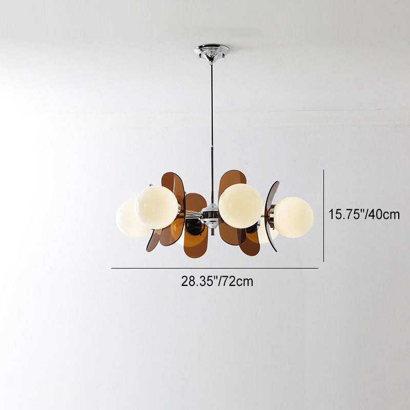 LumiOrion Acryl-Kronleuchter | 3/5/6/8 Lichter | Mid-Century Design für Wohnzimmer & Essbereich